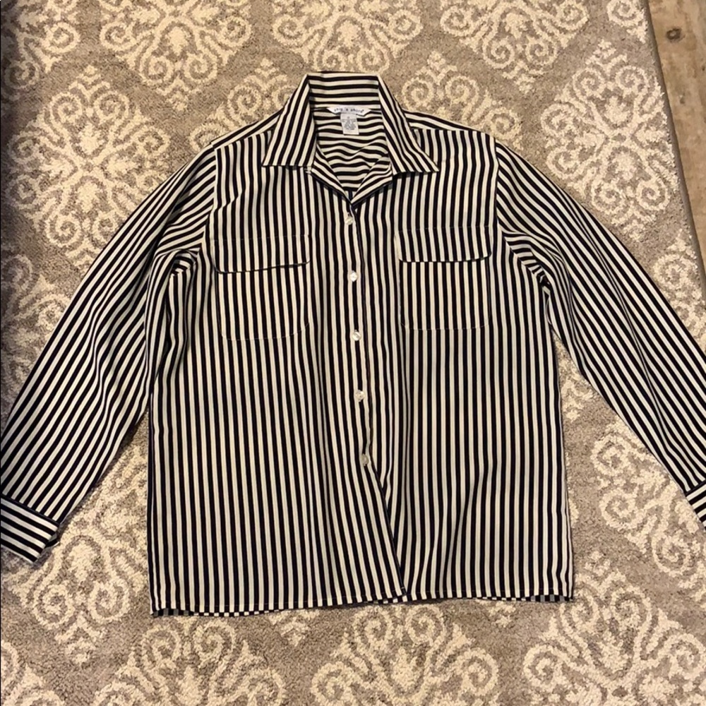 Striped button up blouse